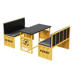 Industrial Style Bar Table And Chair Set for Tea Shop Restaurant Barbecue Restaurant Pub Retro Iron Art Sofa Bench Customizable