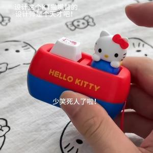 Takara Tomy | Anime Hello Kitty Voice Button Keyring Kt Cat Keycap Stress Relief Toy Cute Keyboard Button Squishy Desk Decor Birthday Gifts