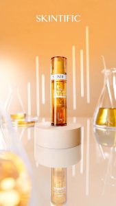 SKINTIFIC 10% PURE VITAMIN C BRIGHTENING SERUM 1+1 FRESH&POTENT POWDER +LIQUID SERUM WAJAH MENCERAHKAN MENYAMARKAN NODA HITAM