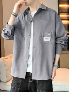Casual Loose Long Sleeve Shirts for Teenage Boys: A Spring & Autumn Trendy Brand Simple Top