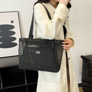 Adjustable Strap Women Transparent Mesh Shoulder Bag