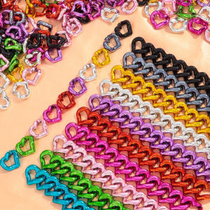 30ชิ้นอะคริลิคสีเมทัลลิค21X19มม. ลูกปัดแบบห่วงโซ่สำหรับสร้อยข้อมือต่างหูสร้อยคอ DIY อุปกรณ์เสริมจิวเวลรี่ทำ