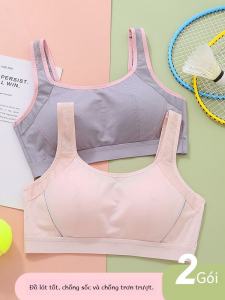 Cô Gái Tuổi Teen Áo Ngực Thể Thao Cốc Mỏng Cotton Vải Bông Vải Không Có Miếng Đệm Cố Định Dây Đeo Vai Một Mảnh Thiết Kế Thích Hợp Cho Giai Đoạn Phát Triển Tuổi Teen