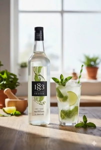 1883 MAISON ROUTIN Mojito Mint Syrup 1L - Premium French Syrup for Coffee Milk Tea & Cocktails