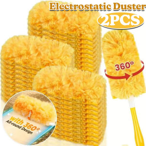 Double-sided 360° Rotating Electrostatic Dust Duster Household Fan Blinds Cleaning Dust Brush Handheld Dust Removal Brush With Handle Car Dust Brush Home Cleaning Tool