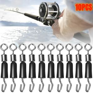 10/30/50Pcs Stainless Steel Fishing Rotary Ball Bearing Quick Clip Fishing Hook Connector Fishing Tackle Accessories
