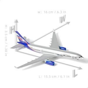 16cm Russian A330 Die-cast Metal Airplane Model with Stand static exhibition Alloy Model Airplane for Collections and Displays