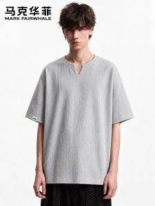 Mark Fairwhale | Textured Henry Collar Short Sleeve T-Shirt