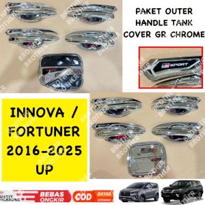 Paket Outer Handle Tank Cover Innova Fortuner 2016 2023 GR SPORT Chrome