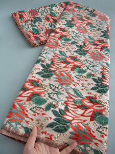 Vải Ren Dệt Hoa Jacquard Pháp Sang Trọng Chất Lượng Cao Mạ Vàng Dành Cho Nữ Dự Tiệc Váy Cưới Phong Cách Nigeria TY4518