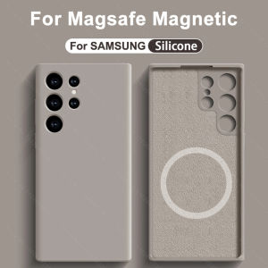 Liquid Silicone Case For Magsafe For Samsung Galaxy S24 S22 S21 S23 S25 Ultra Plus Fe Wireless Charge Magnetic Shockproof Cover