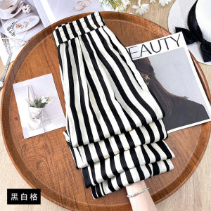 Quần Ống Rộng Kẻ Sọc Cao Cấp Cho Nữ Mùa Hè 2025 Quần Dài Ống Đứng Bằng Lụa Băng Mới Quần Dài Thường Ngày Chống Nắng