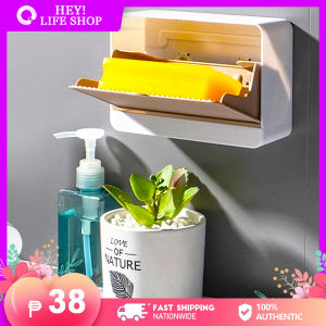 No Drilling Wall Mounted Soap Rack Organizer with Drain and Coversoap Box for Bathroom Gym Travel Camping Leak Proof Soap Box