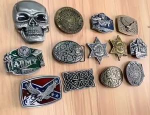 MYMC Skull Skeleton Belt Buckle DIY Waistband Accessories Western Cowboy Style Smooth Belt Metal Buckle Only Punk Rock Style