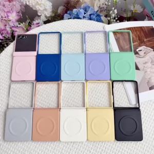 szhaiyu | Luxury Built-in Screen Protector PU Leather For Magsafe Wireless Charge Case for Samsung Galaxy Z Flip 8 Hinge Protection Cover