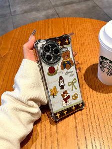 Redmi K90 K80Pro K70 K60 K50 Turbo4 Note14 Dog Cartoon Cute Full Cover Shockproof Transparent Protective Case Vintage Party Style