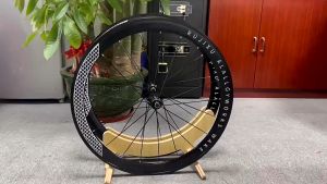 Bộ Vành Nhôm Xe Đạp Road RUJIXU 700Cx40/50mm (Hub Carbon) - CỐI NỔ TO (Tem Chữ Trắng)