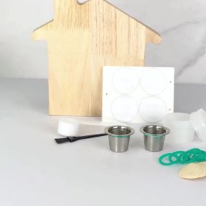 Reusable Capsules With Foil Seals Compatible With Nespresso Original Refillable Coffee Pods WIth Filling Tool Filter Papers