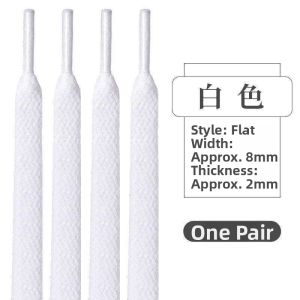 JIFANPAUL | White Flat Shoelaces 6mm