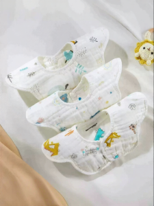SHI YUE JIE JING | Eating And Drool Protection Waterproof Cotton Bib