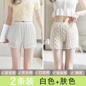 Lace Safety Pants for Women Fashion Tape Summer JK Safety Pants Ice Silk Home Sleep Shorts Loose Non-Curling Leggings