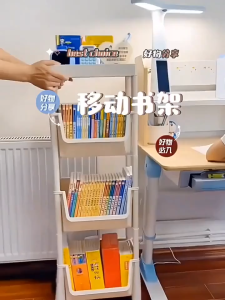 ชั้นวางหนังสือ 4 ชั้น ชั้นวางของ อเนกประสงค์ ตู้เก็บ ชั้นวางหนังสือบนโต๊ะ ชั้นหนังสือ