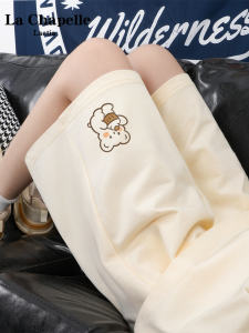 กางเกงขาสั้นกีฬา La Chapelle สำหรับผู้หญิง ฤดูใบไม้ผลิและฤดูใบไม้ร่วง 2025 กางเกงขายาวทรงหลวม 5 จุด กางเกงขายาวสีขาว ทรงหลวม ทรงตรง กางเกงขายาวลำลอง