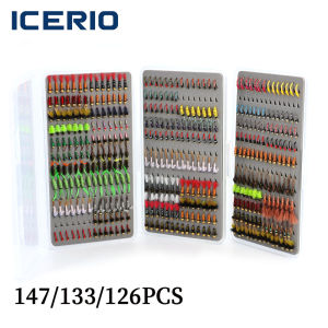 ICERIO 126/133/147PCS Portable Fly Fishing Box Set Scud Nymph Midge Larvae Trout Grayling Panfish Lure Carp Artificial Fish Bait