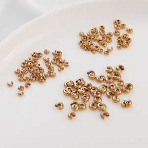 สร้อยคอ DIY ทองชุบทอง 18K ลูกปัดติดที่จุดเด่นรูปครึ่งดวงเดือน หัวเข็มขัด ลูกปัดปลายโซ่ เครื่องประดับสร้อยข้อมือ