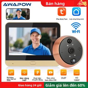 Chuông Cửa Video Wifi Awapow 3MP Tuya Với Camera Mắt Thần Tích Hợp Cảm Biến Chuyển Động PIR Hệ Thống An Ninh Nhà Thông Minh Không Dây Liên Lạc Nội Bộ Cho Tự Động Hóa Nhà Cửa