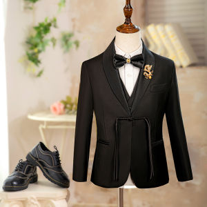 Boys New Chinese Style Traditional Suit Vest Set Childrens Little Host Small Formal Wear Boys Dress Code Summer New Arrival
