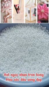 Set 100-300 hạt ngọc trai giả bằng nhựa hạt bẹt dùng đính quần áo trang sức phụ liệu may mặc