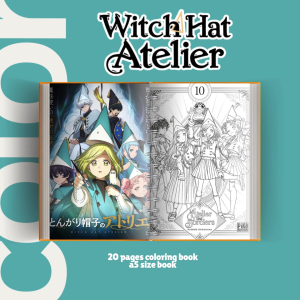 Witch Hat Atelier Coloring Book A5 Aesthetic Manga Anime Fanart Art Book Thick 180gsm Paper for Acrylic Markers Waterproof Dustproof Ringbound Gift for Artists Kids Adults