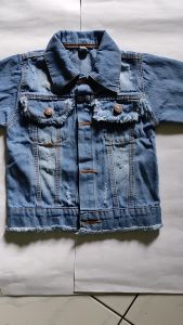 Jaket Jeans Anak Jaket Denim Anak Perempuan Cewek Cewe Bio Bleach Rawis Usia 1 2 3 4 5 6 7 8 Tahun