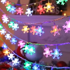 Solar Christmas Lights Snowflakes String Lights Outdoor Waterproof strip 20/30/50 LED lights 2 Modes Multicolor & Warm Star tubes icicle lights butteryfly Cherry blossoms drops lights Ramadan Christmas tree Decotation for Garden Lawn Yard Wedding Party