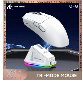 ATTACK SHARK | Attack Shark X11 & X11se Wireless Gaming MouseBluetooth Tri-Mode Connection PixArt PAW3311Touch Magnetic Charging Base