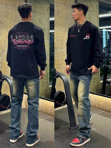 Áo Thun Dài Tay Cotton Màu Đen Phong Cách Mỹ Thường Ngày Mùa Xuân Thu Mỏng Rộng Rãi Đa Năng Áo Lót Cơ Bản