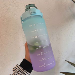 [Malaysian stock] 2000ml Large-capacity Sports Fitness Scale Straw Portable Outdoor Travel Adult Student Water Bottle