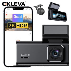 EKLEVA Car Camera 2K Dash Cam Front and Rear 1440P+1080P HD Dash Cam Night Vision Loop Recording 24h Parking Mode Car Recorder