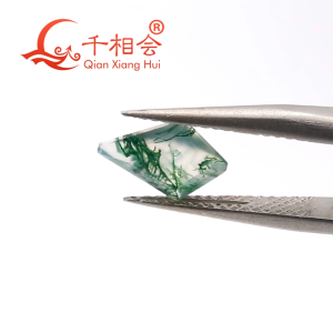 Fine Natural Agate Kite Shape Moss Agate Stone Loose Stone for DIY Jewelry Accessories Jewelry Making
