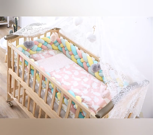 2M/3M Baby Bed Bumper Handmade Knot Braid Bumper Crib Anti-collision Room Decor Infant Cradle Cot Protector Plush Pillow Cushion