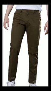 Quần kaki nam trung niên ống suông vải cotton dày mềm mặc thoải mái form rộng