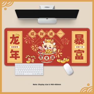 KALLDUN | Large Dragon Year Cute New Year Office Desk Mat