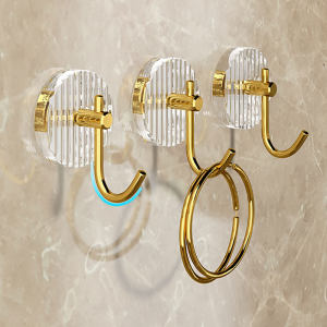 ตะขอแขวนผนังหรูหรา1/2ชิ้นตัวยึดแบบผ้าเช็ดตัวติดกาวเองได้อย่างแข็งแรงไม่มีที่เจาะที่แขวนผนังไม้แขวนเสื้อโค้ตที่ใส่กระเป๋ากุญแจประตู