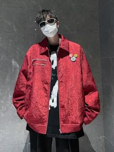 แจ็คเก็ตคอพับพับได้ Cleanfit สำหรับผู้ชายและผู้หญิง ทรงหลวม แขนยาว ปกติ แจ็คเก็ตแฟชั่นสตรีทสไตล์อเมริกันย้อนยุค