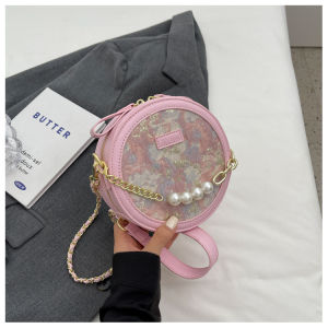Versatile Birthday Gift Womens Bag Trendy Summer High-End Small round Crossbody Bag Fashionable Single Shoulder Bag
