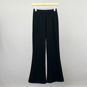 High Waist Flared Casual Loose Womens Pants Korean Style Commute Fashion Cotton Spring 2024 Nine Points Micro Flare Trousers