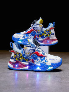 Boys Sport Shoes 2025 Spring Autumn New Style Childrens Glowing Running Shoes Mesh Upper Anti-Slip Wear-Resistant for Boys