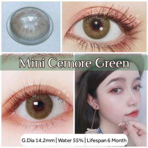 Softlens Mini Cemore Green Dia. 14.2mm Normal Minus ( -0.50 s/d -10.00 ) By Kitty Kawaii Bisa Beda Minus