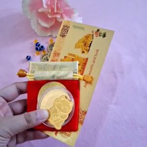 BSLS Lucky Charm 2025 Cat Gold Foil Lucky Red Pouch Cat Sticker Set Lucky Charm for Business